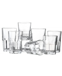 Choose wisely with The Cellar's Elena glassware set, featuring the same classic, fluted shape in three essential sizes. Choose wisely with The Cellar's Elena glassware set, featuring the same classic, fluted shape in three essential sizes.