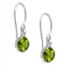 1.80 Ct Green Peridot .925 Silver French Wire Earrings