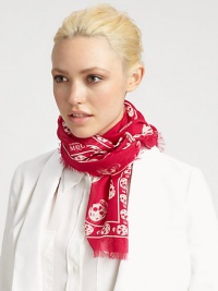 A signature skull design and logo detail define this plush pashmina wrap.Modal/Acrylic/Cashmere104 X 120Dry cleanImported A signature skull design and logo detail define this plush pashmina wrap.Modal/Acrylic/Cashmere104 X 120Dry cleanImported