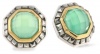 Judith Jack Mini Octagons Sterling Silver, Chalcedony and Marcasite Button Earrings