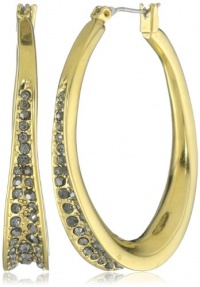 Kenneth Cole New York Urban Nero Pave Oval Hoop Earrings