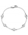 Dazzling like diamonds. Clear cubic zirconias (1-1/2 ct. t.w.) illuminate this exquisite children's bracelet by CRISLU. Crafted in platinum over sterling silver. Approximate length: 6 inches.