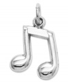 Hit all the right notes! This cute musical note charm is perfect for the aspiring musician. Crafted in polished 14k white gold with a flat back. Chain not included. Approximate length: 2/5 inch. Approximate width: 1/2 inch.