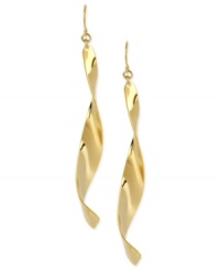 Here's the twist. Robert Lee Morris puts a special spin on this set of drop earrings. Crafted from gold-tone mixed metal, this pair was created with a linear approach in mind. Approximate drop: 4 inches. Here's the twist. Robert Lee Morris puts a special spin on this set of drop earrings. Crafted from gold-tone mixed metal, this pair was created with a linear approach in mind. Approximate drop: 4 inches.