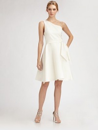 EXCLUSIVELY AT SAKS. The little white dress in an elegant one-shoulder design with flared skirt.Asymmetrical neckline Side zip closure About 26 from natural waist Polyester; dry clean Made in USA EXCLUSIVELY AT SAKS. The little white dress in an elegant one-shoulder design with flared skirt.Asymmetrical neckline Side zip closure About 26 from natural waist Polyester; dry clean Made in USA