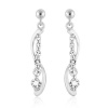 Sterling Silver Created White Sapphire Infinity Earrings