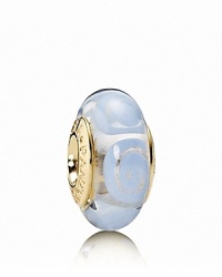 Artsy spirals adorn this glossy murano glass charm. Logo-engraved 14K gold trim expresses the PANDORA signature. Artsy spirals adorn this glossy murano glass charm. Logo-engraved 14K gold trim expresses the PANDORA signature.