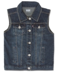 Classy and always trendy denim vest by Levi's. Classy and always trendy denim vest by Levi's.