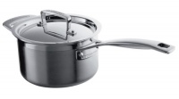 Le Creuset Tri-Ply Stainless Steel 3-Quart Covered Saucepan Le Creuset Tri-Ply Stainless Steel 3-Quart Covered Saucepan