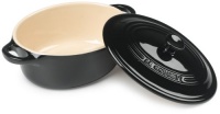 Le Creuset Stoneware 12-Ounce Mini Oval Cocotte, Black Onyx Le Creuset Stoneware 12-Ounce Mini Oval Cocotte, Black Onyx