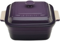 Le Creuset Stoneware 3-Quart Square Casserole with Lid, Cassis