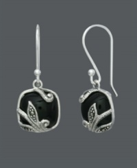 Wrap yourself in elegance for the ages. Faceted onyx stones (10 mm x 5 mm) pop against the sweet sparkle of glittering marcasite in these filigree, floral squares by Genevieve & Grace. Crafted in sterling silver. Approximate drop: 1-1/8 inches. Wrap yourself in elegance for the ages. Faceted onyx stones (10 mm x 5 mm) pop against the sweet sparkle of glittering marcasite in these filigree, floral squares by Genevieve & Grace. Crafted in sterling silver. Approximate drop: 1-1/8 inches.