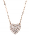 Warm your heart with this sparkling mini pendant by CRISLU. Crafted in 18k rose gold over sterling silver with micro-pave set cubic zirconia (3/8 ct. t.w.). Approximate length: 16 inches + 2-inch extender. Approximate drop: 1/4 inch.