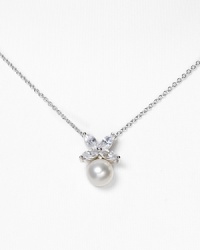 With a pearl-trimmed pendant, Chrislu's understated silver chain adds a delicate shot of sparkle to any look. Show it off beneath a gown. With a pearl-trimmed pendant, Chrislu's understated silver chain adds a delicate shot of sparkle to any look. Show it off beneath a gown.