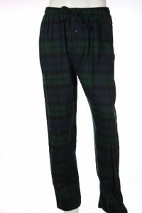 Polo Ralph Lauren Sleepwear Flannel Plaids (Large) Navy, Black and Green (Red Polo logo) Pajama Pants