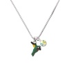 3-D Enamel Hummingbird Charm Necklace with AB Crystal Drop