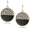 Kenneth Cole New York Striped Circle Drop Earrings