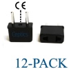 Ceptics High Quality USA to Europe Asia Plug Adapter - CE Certified - RoHS Compliant - 12 Pack