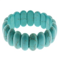 7.5 Turquoise Howlite Beads Stretchy Bangle Bracelet 25mm 7.5 Turquoise Howlite Beads Stretchy Bangle Bracelet 25mm