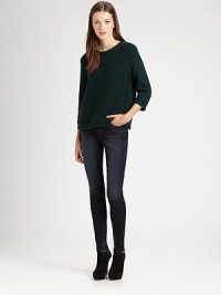 Rendered in a chunky-knit acrylic, mercerized wool and mohair blend, and shaped with a cross-draped, slightly open back, a posh pullover that blends modern comfort with edgy style.Jewel necklineThree-quarter sleevesAbout 22¼ from shoulder to hem70% acrylic/20% mercerized wool/10% mohairHand wash or dry cleanImportedModel is 5'9½ (176cm) wearing US size Small. Rendered in a chunky-knit acrylic, mercerized wool and mohair blend, and shaped with a cross-draped, slightly open back, a posh pullover that blends modern comfort with edgy style.Jewel necklineThree-quarter sleevesAbout 22¼ from shoulder to hem70% acrylic/20% mercerized wool/10% mohairHand wash or dry cleanImportedModel is 5'9½ (176cm) wearing US size Small.