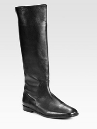 An effortlessly chic leather staple, with contrast stitching and a back zip for easy on and off access. Shaft, 15¼Leg circumference, 14Leather upperBack zipLeather liningRubber solePadded insoleImported An effortlessly chic leather staple, with contrast stitching and a back zip for easy on and off access. Shaft, 15¼Leg circumference, 14Leather upperBack zipLeather liningRubber solePadded insoleImported