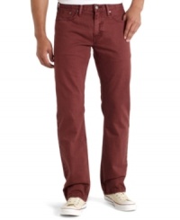 Add a pop of color to your denim collection with these slim twill jeans from Levi's. Add a pop of color to your denim collection with these slim twill jeans from Levi's.
