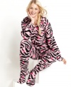 The cutest and cuddliest pajamas you'll ever see! Zip up in these fleece pajamas with feet, pull up the hood and settle in for a long winter. By Jenni.