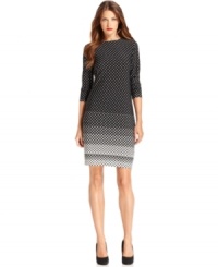 Lots of luxe dots give MICHAEL Michael Kors' sheath a shot of optic opulence. Lots of luxe dots give MICHAEL Michael Kors' sheath a shot of optic opulence.