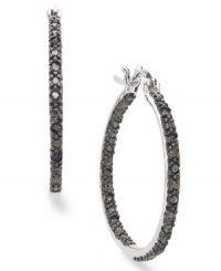 Added sophistication. This pair of sterling silver earrings from Victoria Townsend features black diamonds (1/4 ct. t.w.) to set an elegant tone. Approximate drop: 1/8 inch. Approximate diameter: 1/8 inch. Added sophistication. This pair of sterling silver earrings from Victoria Townsend features black diamonds (1/4 ct. t.w.) to set an elegant tone. Approximate drop: 1/8 inch. Approximate diameter: 1/8 inch.