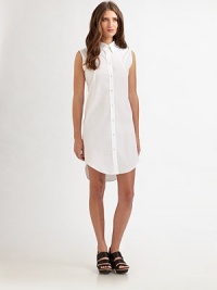 Take your style cues from the boys in this crisp tailored classic in an elongated silhouette.Point collarSleevelessButton-down placketBodice seamsShirttail hemBack contour seamsAbout 17 from natural waistCottonDry cleanImportedModel shown is 5'9 (175cm) wearing US size 4. Take your style cues from the boys in this crisp tailored classic in an elongated silhouette.Point collarSleevelessButton-down placketBodice seamsShirttail hemBack contour seamsAbout 17 from natural waistCottonDry cleanImportedModel shown is 5'9 (175cm) wearing US size 4.