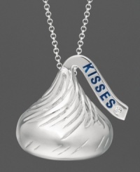 Dress up with your favorite sweet treat! Hershey's Kiss flat pendant crafted in sterling silver and diamond accents. Approximate length: 16 inches + 2-inch extender. Approximate drop: 3/4 inch. Dress up with your favorite sweet treat! Hershey's Kiss flat pendant crafted in sterling silver and diamond accents. Approximate length: 16 inches + 2-inch extender. Approximate drop: 3/4 inch.