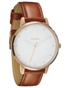 Nixon Kensington Leather Watch - Women's Rose Gold/White, One Size
