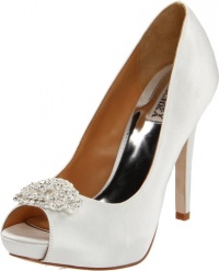 Badgley Mischka Women's Goodie Peep-Toe Pump,White Satin,6.5 M US Badgley Mischka Women's Goodie Peep-Toe Pump,White Satin,6.5 M US