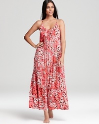 Take the maxi dress trend to bed in Midnight by Carole Hochman's long, printed nightgown. Take the maxi dress trend to bed in Midnight by Carole Hochman's long, printed nightgown.