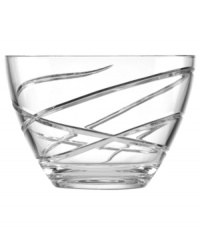 A fanciful cut pattern contrasts the timeless form of this Adorn crystal bowl, featuring the exquisite craftsmanship of Lenox. A fanciful cut pattern contrasts the timeless form of this Adorn crystal bowl, featuring the exquisite craftsmanship of Lenox.