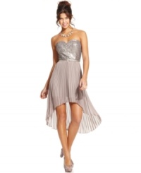 A sequin bodice and dreamy, pleated skirt unite in perfect harmony, creating an elegant dress for a night to remember! From As U Wish. A sequin bodice and dreamy, pleated skirt unite in perfect harmony, creating an elegant dress for a night to remember! From As U Wish.