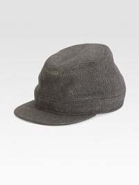 A military-inspired design, finished in textured alpaca wool. Alpaca woolBrim, about 2Dry cleanMade in USA of imported fabric A military-inspired design, finished in textured alpaca wool. Alpaca woolBrim, about 2Dry cleanMade in USA of imported fabric