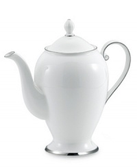 Pure refinement simply stated, the Mikasa Cameo Platinum dinnerware and dishes collection is shear elegance in classic form. Dazzling white china is delicately embellished with platinum band detailing. The understated style of this coffee server works as well with other patterns as it does with the coordinating collection. Pure refinement simply stated, the Mikasa Cameo Platinum dinnerware and dishes collection is shear elegance in classic form. Dazzling white china is delicately embellished with platinum band detailing. The understated style of this coffee server works as well with other patterns as it does with the coordinating collection.