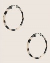 GUESS Blonde Tortoiseshell Silver-Tone Hoop Ea, SILVER