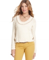 All hail the fall sweater! Chunky knit design plus contrasting stitch detail make this layer from American Rag the best style to cozy-up to. All hail the fall sweater! Chunky knit design plus contrasting stitch detail make this layer from American Rag the best style to cozy-up to.