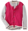 Splendid Girls 7-16 Varsity Girl Jacket, Dragonfruit, 12