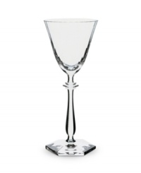Reminiscent of antique European stemware, the Arcade white wine glass fuses detailed curves and a hexagonal base in fine Baccarat crystal that's truly flawless in any formal setting. Reminiscent of antique European stemware, the Arcade white wine glass fuses detailed curves and a hexagonal base in fine Baccarat crystal that's truly flawless in any formal setting.