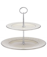 Welcome guests to the table with the formal elegance of Pearl Innocence dinnerware from Lenox. This fine bone china server combines a graceful tone-on-tone design with hand enameled accents and bands of polished platinum. Welcome guests to the table with the formal elegance of Pearl Innocence dinnerware from Lenox. This fine bone china server combines a graceful tone-on-tone design with hand enameled accents and bands of polished platinum.