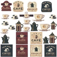 RoomMates RMK1254SCS Coffee House Peel & Stick Wall Decals RoomMates RMK1254SCS Coffee House Peel & Stick Wall Decals