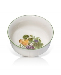 The perfect pick! An antique print and evergreen edge add classic character to this traditional cereal bowl from Mikasa. The colors of an orchard at the peak of season create a fresh and natural perspective in durable porcelain. The perfect pick! An antique print and evergreen edge add classic character to this traditional cereal bowl from Mikasa. The colors of an orchard at the peak of season create a fresh and natural perspective in durable porcelain.