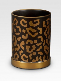 Stay organized with this leopard-print porcelain container featuring shiny goldtone accents. 3½ highMade in Portugal Stay organized with this leopard-print porcelain container featuring shiny goldtone accents. 3½ highMade in Portugal