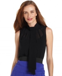 Ellen Tracy's sheer blouse adds the right sophisticated touch to separates. Pair it with a bright pencil skirt for a polished look with a punch. Ellen Tracy's sheer blouse adds the right sophisticated touch to separates. Pair it with a bright pencil skirt for a polished look with a punch.