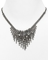 Standout in the sparkle department this grand Cara Accessories necklace, which features a bold cascade of crystal fringe, finished in gunmetal plate.
