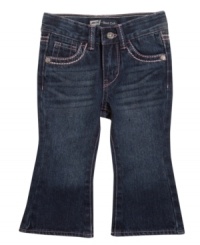 Get her ready to kick up her heels in these fun thick-stitched bootcut jeans from Levi's. Get her ready to kick up her heels in these fun thick-stitched bootcut jeans from Levi's.