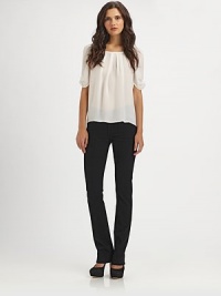 With the perfect silhouette and a flattering, mid-rise cut, these jeans are bound to blend seamlessly into your weekend wardrobe. THE FITMedium rise, about 9½Inseam, about 34THE DETAILSZip flyFive-pocket style98% cotton/2% polyurethaneMachine washMade in USA of imported fabricModel shown is 5'10 (177cm) wearing US size 4. With the perfect silhouette and a flattering, mid-rise cut, these jeans are bound to blend seamlessly into your weekend wardrobe. THE FITMedium rise, about 9½Inseam, about 34THE DETAILSZip flyFive-pocket style98% cotton/2% polyurethaneMachine washMade in USA of imported fabricModel shown is 5'10 (177cm) wearing US size 4.